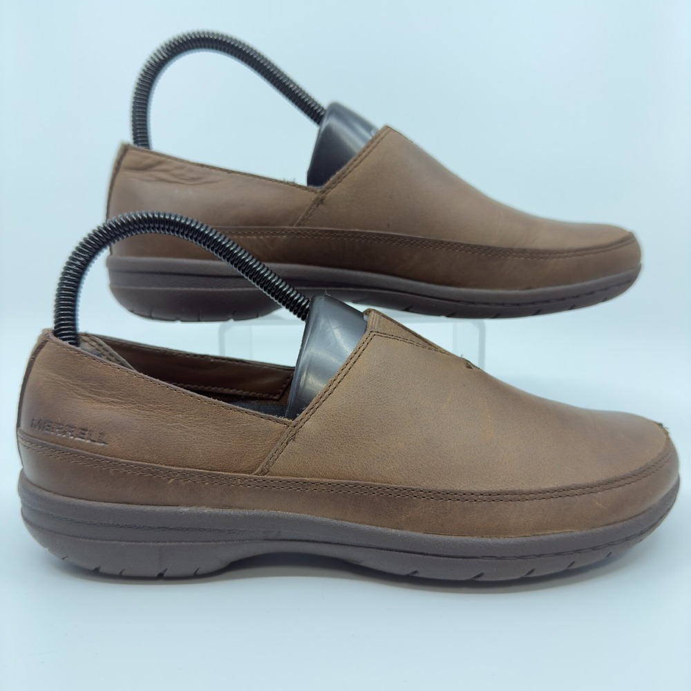 Merrell Encore Kassie Womens 6.5 6 1/2 Moc Brown Slip On Hiking Shoe Leather Low